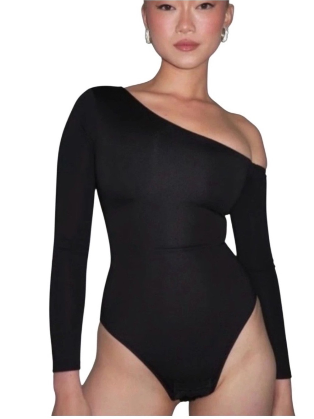 NWT TA3 Black One Shoulder Shapewear Bodysuit Size Large